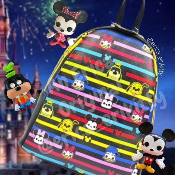 RARE Disney X Funko Pop Backpack & Pin Collection Set Sensational Six - Picture 3 of 9